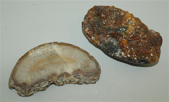 Bluejohn and quartz specimens